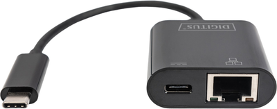 Adapter Digitus USB Type-C - RJ-45/USB Type-C Black (DN-3027)