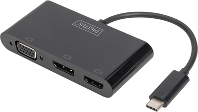 Adapter Digitus USB Type-C + DisplayPort + HDMI + VGA Black (DA-70859)