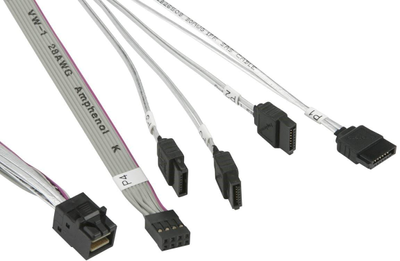 Kabel Super Micro mini-SAS HD - 4 x SATA 0.55 m Grey (CBL-SAST-0631)