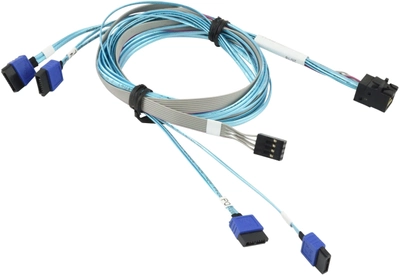 Kabel Super Micro mini-SAS HD - 4 x SATA 0.75 m Blue (CBL-SAST-0699)