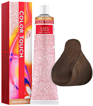 Farba do włosów Wella Professionals Color Touch Pure Naturals 5/03 Light Golden Brown 60 ml (8005610545738)