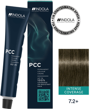 Фарба для волосся Indola PCC Intense Coverage 7.2+ Medium Blonde Pearl 60 мл (4045787932928)