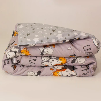 Пододеяльник Бязь Crazy Cat 200*220 см Серый
