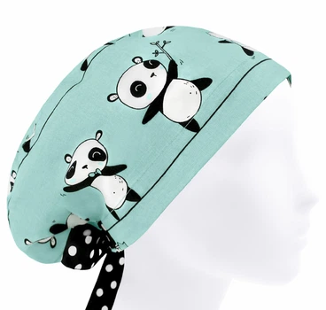 Медицинская шапочка женская HeadwearUniverse универсальная принт Панды на канате