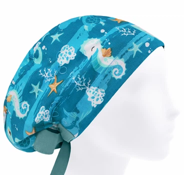 Медицинская шапочка женская HeadwearUniverse универсальная принт Морской