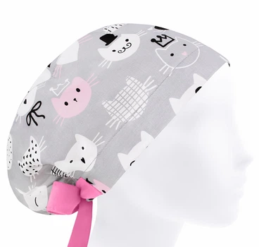 Медицинская шапочка женская HeadwearUniverse универсальная принт Коты в очках