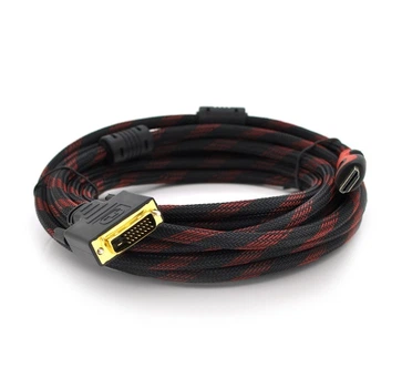 Кабель HDMI тато - DVI тато 5.0 м 24 PIN 24+1 DVI-D обплетення 23988