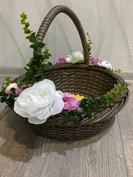 Корзина пасхальная из искуственного ротанга прованс 6 л.