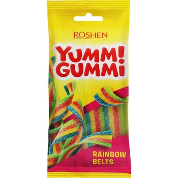 Упаковка желейних цукерок Roshen Yummi Gummi Sour Belts 70 г х 22 шт