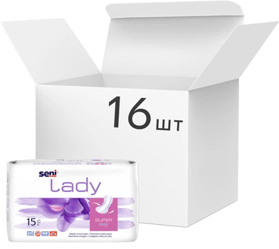 Упаковка прокладок урологічних Seni Lady Super 15 шт x 16 упаковок (5900516179977)