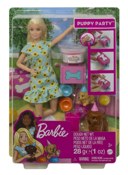 Lalka z akcesoriami Mattel Barbie Puppy Party Blonde 29 cm (0887961963274)