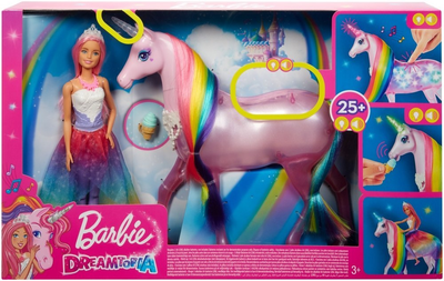 Lalka z akcesoriami Mattel Barbie Dreamtopia Magical Lights Unicorn 31 cm (0887961699029)