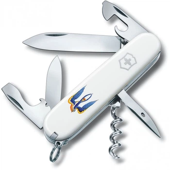 Складаний швейцарський ніж Victorinox Vx13603.7_T1230u Spartan Ukraine Тризуб-Ластівка 12 функций 91 мм білий