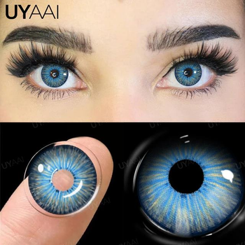 Цветные контактные линзы для глаз многоразового применения с контейнером для хранения 1 пара, Blue