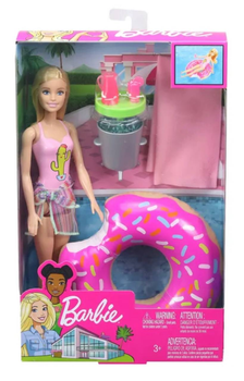 Lalka z akcesoriami Mattel Barbie Pool Party 30 cm (0887961801156)