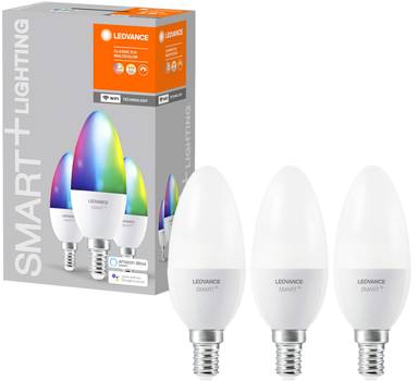 Набір світлодіодних ламп LEDVANCE CLASSIC B40 SMART+ RGBW 5W E14 Dim (4058075485938)
