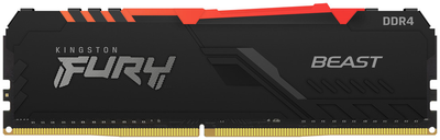 Оперативна пам'ять Kingston Fury DDR4-3600 8192 MB PC4-28800 Beast RGB Black (KF436C17BBA/8)
