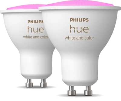 Лампа розумна Philips Hue GU10 5.7W 2000K-6500K RGB 2 шт. (8719514340084)