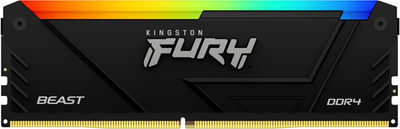 Pamięć Kingston Fury DDR4-3200 16384MB PC4-25600 (Kit of 2x8192) Beast RGB 1Rx8 Black (KF432C16BB2AK2/16)