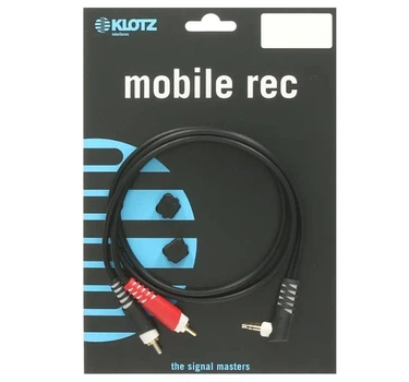 Коммутационный кабель Mini-Jack 3,5 угловой — 2хRCA 2м KLOTZ AY7A0200