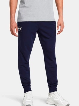 Спортивні штани утеплені чоловічі Under Armour Ua Rival Terry Jogger 1380843-410 M Сині (196885391569)