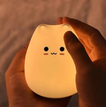 Нічний світильник силіконовий Котик Light Cat від батарейок типу ААА (RG422869963)