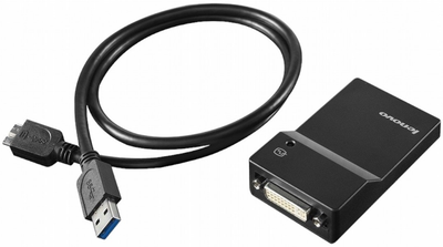 Adapter Lenovo USB Type-A - DVI/VGA Black (0B47072)