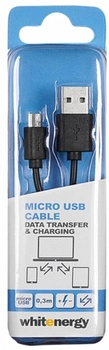 Kabel Whitenergy USB Type-A - micro-USB 0.3 m White (5908214367184)