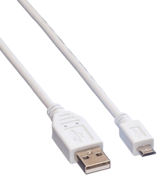 Kabel Value USB Type-A - micro-USB Type-B 0.8 m White (11.99.8754)