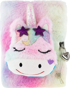 Pamiętnik na kłódkę Tinka Plush Diary Rainbow Unicorn (7073334001428)