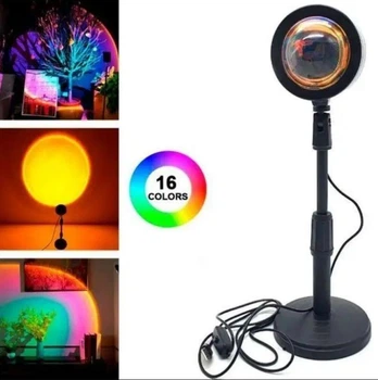 Захід сонця лампа sunset lamp LED для селфі ефект сонця нічник RGB з пультом проекційна лампа Sunset світильник UKC F 20