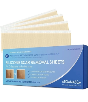 Силиконовый пластырь от шрамов и рубцов Aroamas Advanced Silicone Scar Sheets 4 листа 150х40 мм