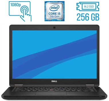 Ноутбук Dell Latitude 5480 / 14" (1920x1080) IPS Touch / Intel Core i5-7200U (2 (4) ядра по 2.5 - 3.1 GHz) / 8 GB DDR4 / 256 GB SSD M.2 / Intel HD Graphics 620 / WebCam / Fingerprint / USB 3.1 / HDMI / Windows 10 б/у