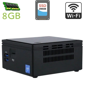 Неттоп Gigabyte Brix (GB-BACE-3160) USFF / Intel Celeron J3160 (4 ядра по 1.6 - 2.24 GHz) / 8 GB DDR3 / 256 GB SSD / Intel HD Graphics 400 / HDMI / Wi-Fi / Блок питания в комплекте б/у