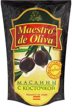 Маслини Maestro de OLIVA з кісточкою 170г