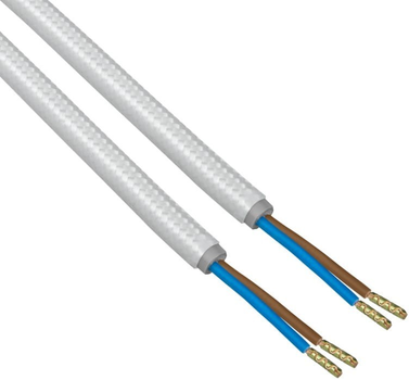 Przewód elektryczny w oplocie DPM 1.8 m biały (DIC0218)