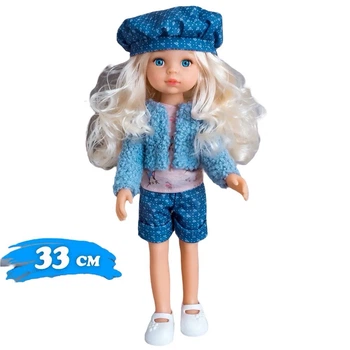 Кукла Little Milly, в голубом костюме, в коробке, высота 33 см