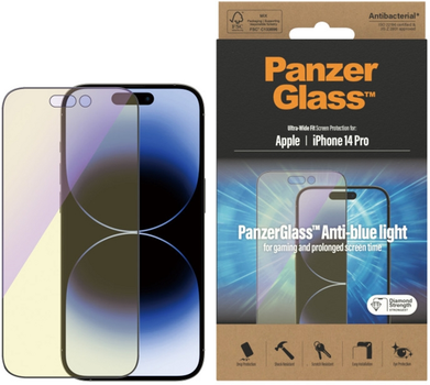 Szkło hartowane PanzerGlass Anti-blue light Screen Protector do Apple iPhone 14 Pro / Ultra-Wide Fit (5711724027802)