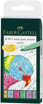 Набір художніх маркерів Faber Castell Pitt Artist Brush Pastel 6 шт (4005401671633)