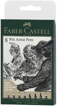 Zestaw markerów artystycznych Faber Castell Pitt Artist Czarny 8 szt (4005401671589)