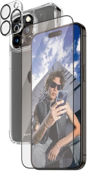 Zestaw PanzerGlass 3-in-1 Pack do Apple iPhone 15 Pro Max etui + szkło hartowane + szkło do obiektywów (B1175+2812)