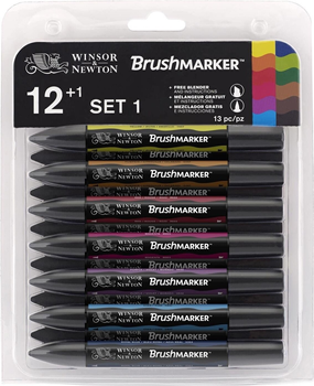 Набір маркерів Winsor & Newton Artist Pen Vibrant Tones 12+1 шт (0884955043318)