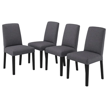 Стул IKEA BERGMUND, черный, Гуннаред классический серый, 594.815.87