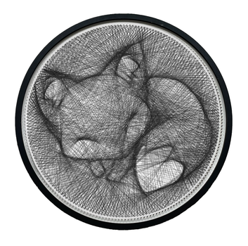 Картина нитками ArtLover Лис с рамкой и мольбертом string art 50 см