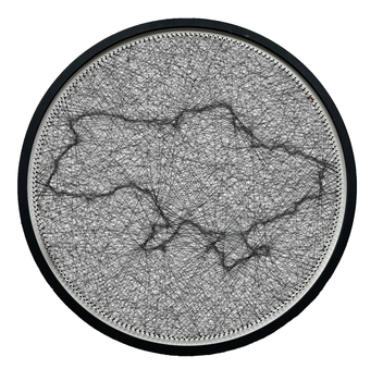 Картина нитками ArtLover Карта Украины с рамкой string art 45 см