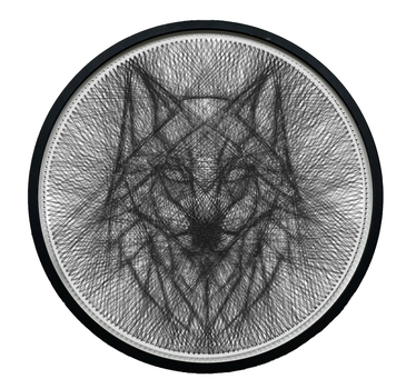 Картина нитками ArtLover Волк с рамкой string art 45 см