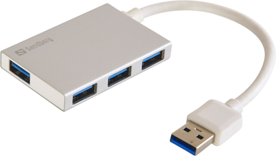 Hub USB Sandberg USB 3.0 Pocket Hub 4-portowy Silver (5705730133886)