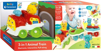 Zabawka na kółkach Clementoni 3 in 1 Animal Train (8005125178483)