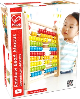 Drewniane liczydło Hape Rainbow Bead Abacus (6943478002593)