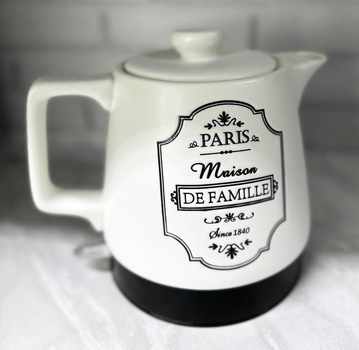 Керамический электрочайник Maestro MR-072 Paris Maison De Famille Черно - Белый 1л 1000 Вт